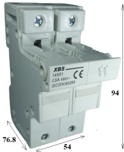 Soclu separator 2P pentru sigurante fuzibile 14x51 cu montaj pe sina DIN - Img 2