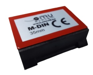 Suport din plastic pentru sina DIN omega 35mm autoadeziv 43x38mm - Img 2