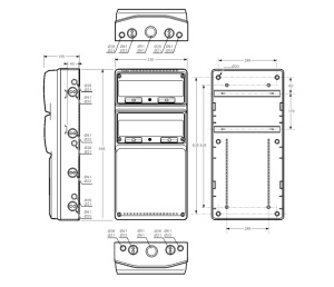 Tablou neechipat ABS 32 module 2 usi de vizitare transparente cu 16 module 685x330x155mm IP65 - Img 2