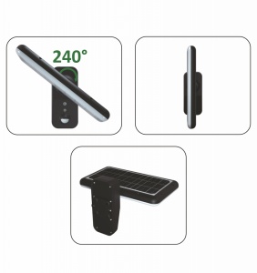 Aplică solară LED reglabilă FLAT 15W 2000lm 4000K neagră , 3000K, 4000K, 6000K ( CCT selectabil ) IP65 - Img 2