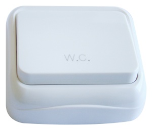 Buton cu pictogramă WC, pe tencuială (pentru tapet)
