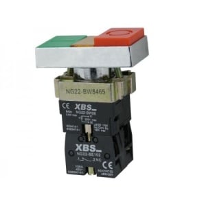 Buton dublu de actionare cu lumina led 1W galbena 1NO+1NC 6A 230V - Img 2