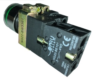 Buton verde iluminat cu revenire pentru tablouri electrice 1NO 6A 1W 230V - Img 2