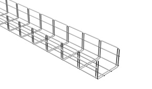 Canal cablu metalic 150x100mm din sarma mesh galvanizat lungime 2m jgheab pentru trasee electrice - Img 1