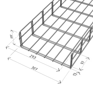 Canal cablu metalic 300x100mm din sarma mesh galvanizat lungime 2m jgheab pentru trasee electrice - Img 2