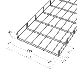 Canal cablu metalic 300x50mm din sarma mesh galvanizat lungime 2 metri jgheab pentru trasee electrice - Img 3