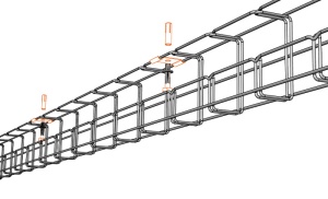 Canal cablu metalic 50x100mm tip G din sarma mesh galvanizat lungime 2m jgheab pentru trasee electrice - Img 3