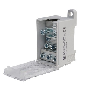 Clema pe sina bloc de distribuție a fazelor PVB 160-6 160A 1x16-95mm² + 6x2,5-35mm² Cu-Al 1000V AC / DC - Img 3