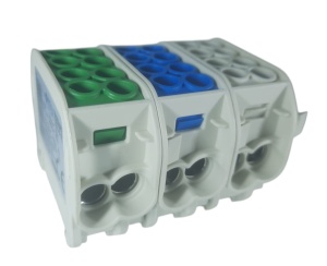 Cleme de distributie derivatie pentru conexiuni monofazice 25mm²/16mm² Cu-Al montaj pe sina DIN 152A