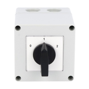 Comutator Dahlander 20A 5.5kW 3 poli 0-1-2 IP65 industrial cu came PACO rotativ 75x75mm - Img 2