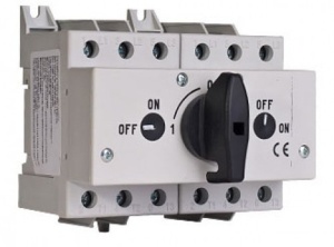 Comutator sursa 3x125A 3 poli 125A 1-0-2 rotativ modular montare pe sina - Img 2
