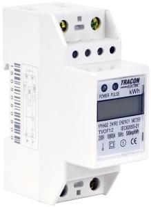 Contor de en. electrică direct,afişaj LCD, monofazat, 2 mod.