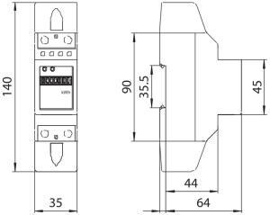 Contor de en. electrică direct,afişaj LCD, monofazat, 2 mod. - Img 4