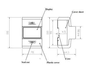 Contor digital de consum trifazic cu transformator de curent masurare indirecta 6A 4 module - Img 3