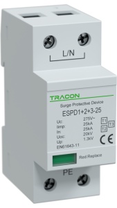 Descărcător de supratensiune T1+T2+T3, integrat, AC