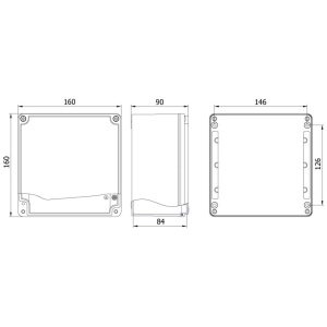 Doza 160x160x90mm distributie cutie jonctiune din aluminiu IP67 IK09 - Img 2