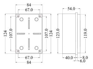 Doza aplicata patrata 120x80x50mm IP56 pentru distributie jonctiune ABS rezistenta UV fara presetupe margini netede - Img 2