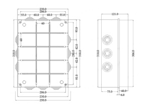 Doza aplicata patrata 300x220x120mm IP55 pentru distributie jonctiune ABS rezitenta UV cu presetupe - Img 3