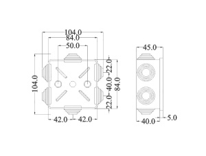 Doza aplicata patrata 80x80x40mm IP44 pentru distributie jonctiune ABS rezitenta UV inchidere capac prin apasare - Img 2