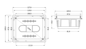 Doza de distributie derivatie 120x100x70mm din plastic incastrata IP40 - Img 3