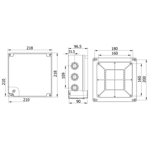 Doza electrica din plastic ABS 210x210x90mm IP67 IK06 - Img 2