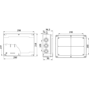 Doza electrica din plastic ABS 290x210x90mm IP67 IK06 - Img 2
