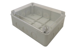 Doză electronică din mat.plastic, gri deschis, capac transp.