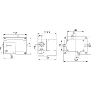 Doza ramificatie patrata din plastic ABS 150x110x120mm transparenta IP67 IK06 adanca - Img 2