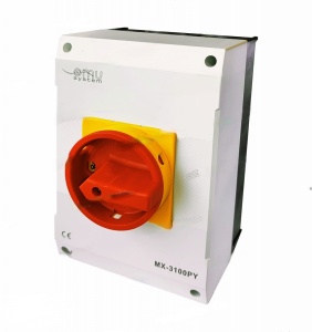 Intrerupator 100A 37kw 0-1 ON-OFF 3 poli 400V AC IP65 industrial aplicat casetat - Img 1