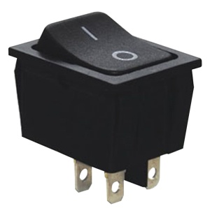 Întrerupător aparate,cu revenire,P-O, 2P, negru,(marcaj 0-I)