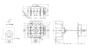 Intrerupator modular rotativ 3 poli 160A 0-1 ON-OFF IP20 montaj pe sina sau cu suruburi - Img 2