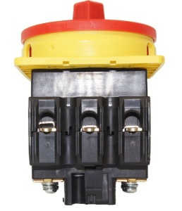 Intrerupator principal 100A 3 poli 37kW de urgenta incastrat cu placa galbena frontala 88x88mm - Img 2