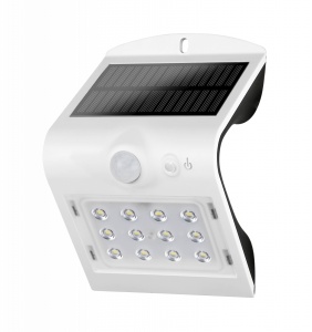 Lampă solară LED BUTTERFLY 1.5W 220lm 4000K albă de perete IP65 detectare 90° la maxim 6 metri