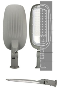 Lampa stradala Lumax iluminat led Bridgelux 100W 11000 lumeni 110lm/watt driver lumina rece 6000K 62mm IP65