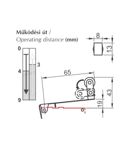 Limitator de cursa cu buton de limită 1NO+1NC comutator de poziție cu lamela cu rola IP40 - Img 2