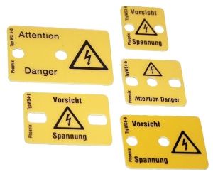 Panou de avertizare pentru cleme, 8 părţi, 3 module lăţime