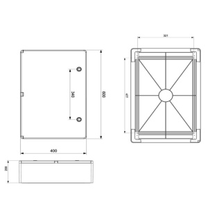 Panou electric ABS pentru distributie 600x400x200mm IP65 IK10 60 module - Img 2