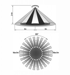 Plafoniera led cu senzor de miscare cu microunde 180°/360° 12W 950lm 4000K 220-240V AC 245x59mm IP44 , 5 ani garantie - Img 2
