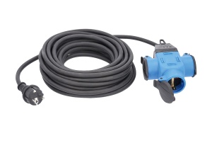 Prelungitor cu 3 prize cablu 4.5m H07RN-F 3G1,5 230V 16A max. 3500W IP44 - Img 1