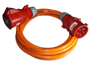 Prelungitor trifazic 5m cablu 5G1.5 H07BQ-F 16A aprox. 11kW lungime 5m IP44 rezistent la uleiuri si abraziune