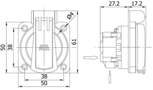 Priza schuko incastrabila albastra pentru tablouri electrice 16A protectie copii IP54 - Img 2