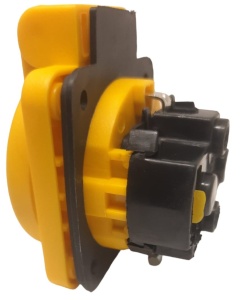 Priza schuko incastrabila galbena pentru tablouri electrice 16A IP54 - Img 2