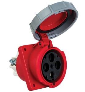 Priza trifazica 4 poli 125A 3P+E incastrabila ST oblica 6h CEE 380V IP67