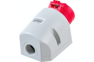 Priza trifazica aplicata 4 poli 32A 3P+E 6h CEE 380V IP44 - Img 3