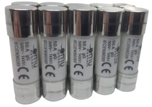 Set 10 sigurante fuzibile cilindrice ceramica 14x51 50A 500V AC gG - Img 1