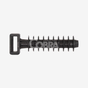 Set 100 dibluri negre de perete pentru fixare colier cablu 43.4x10mm gaura 8mm 9771 Cobra - Img 2