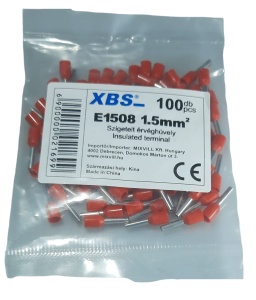 Set 100 pini terminali izolati 1.5mm² rosii ferule cupru 15mm - Img 2