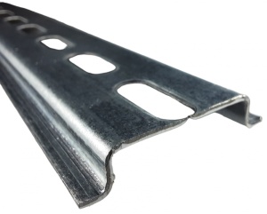 Sina DIN omega pentru sigurante 35mm perforata 250mm otel zincat potrivita pentru 12 module - Img 2