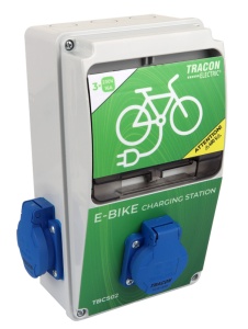 Stație de încărcare biciclete electrice, cu protecție