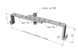 Suport ajustabil pentru canal cablu din sârmă cu latimea de 200-300mm, susținere maxim 80 kg - Img 2